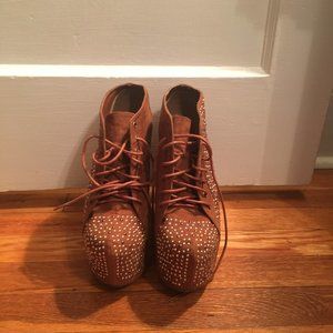 Brown studded bootie